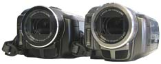 Přední perspektiva modelů Canon HG20/21 (Kliknutí zvětší)
