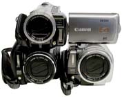 Trio současných kamer Canon zepředu (Klikni pro zvětšení)