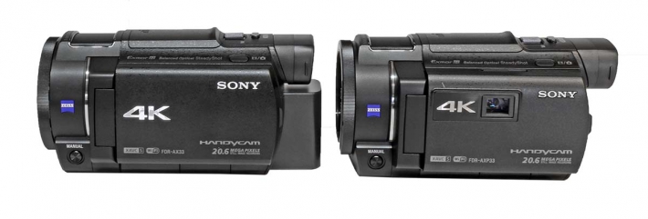 Sony HDR-AXP33 vedle AX33 bez P...