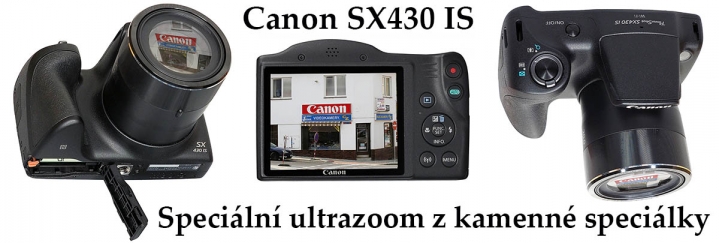 Canon PowerShot SX430IS ve třech detailech přístroje