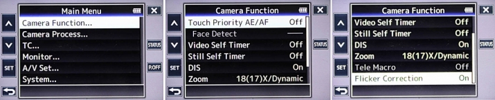Ukázka z anglických nabídek videokamery JVC RY980