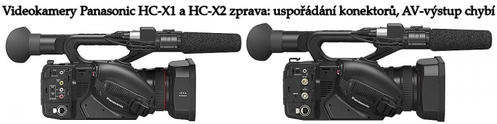 Videokamery Panasonic HC-X1 a HC-X2 - šasi zprava