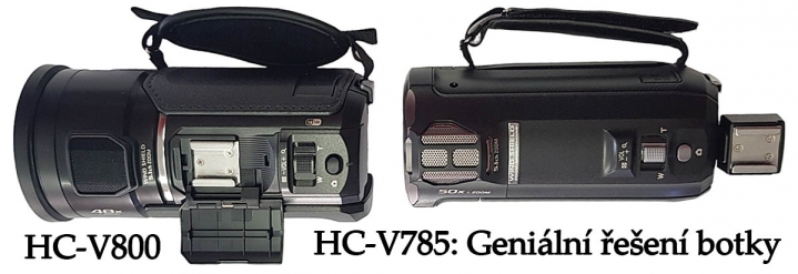Panasonic HC-V800 a HC-V785: botičky pro doplňky...